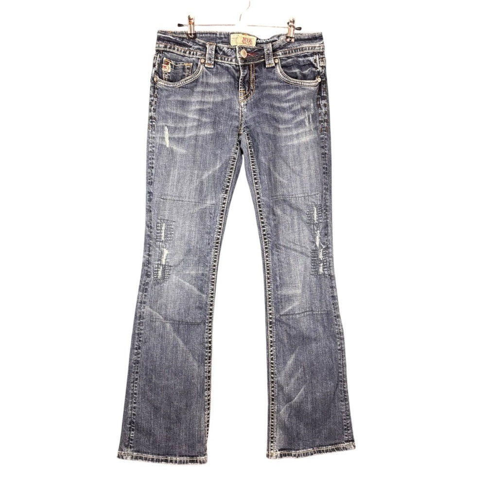 MEK Denim Women’s Distressed Low rise Osaka Bootcut Jeans – Sz 29×34 - Picture 2 of 16